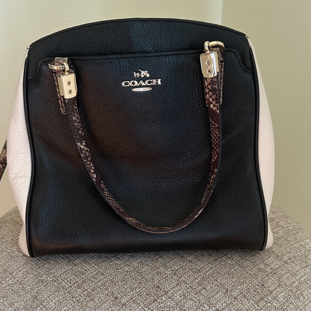 Coach Black and Cream Satchel